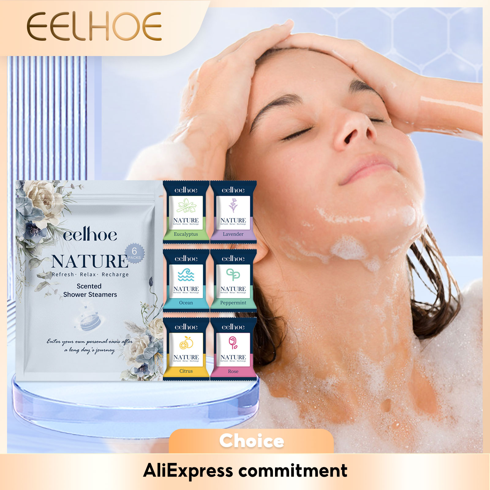 Shower Steamer Tablet - أقراص الاستحمام العطرية للعلاج بالروائح، تساعد