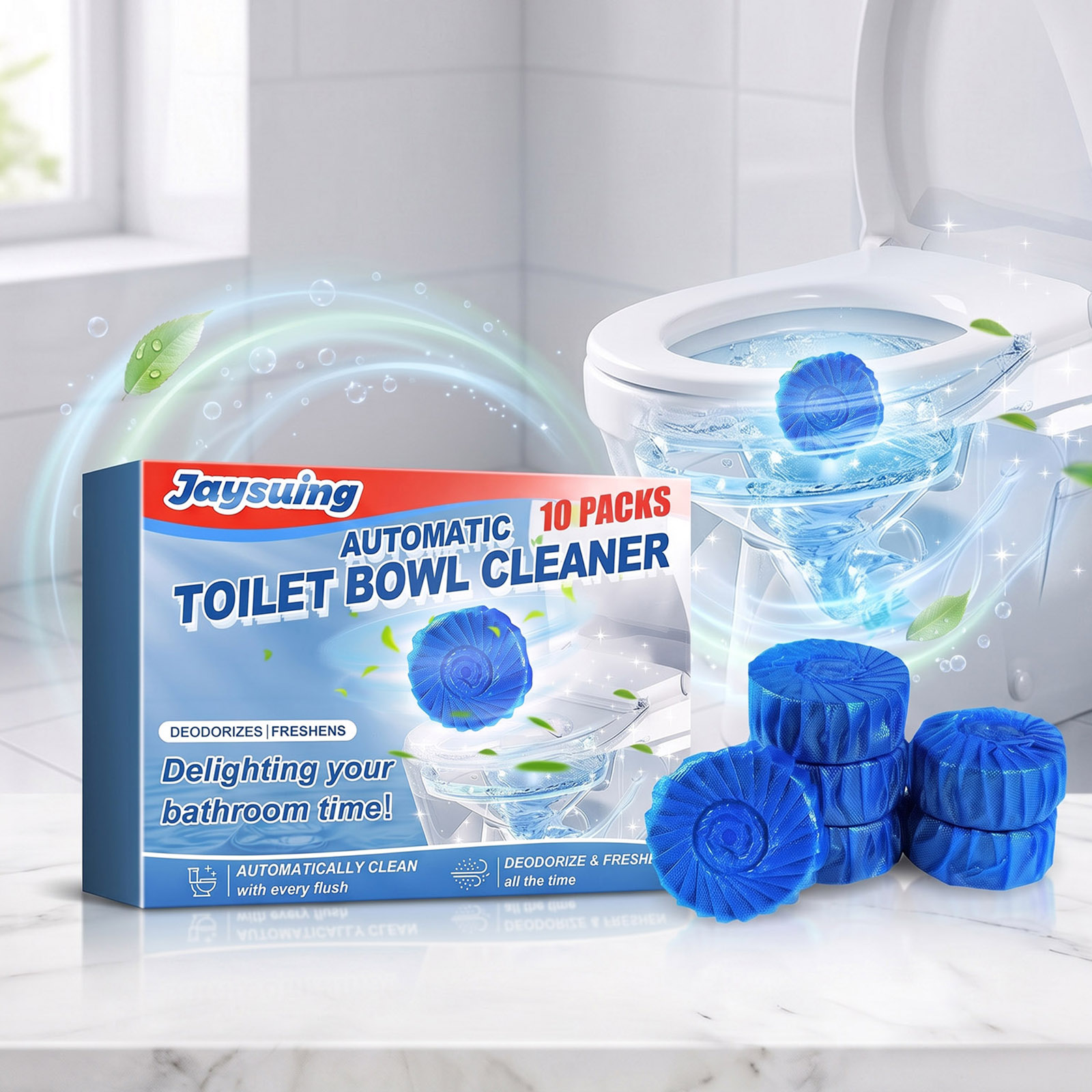 Shower Steamer Tablet - أقراص تنظيف المرحاض الزرقاء الفوارة لإزالة