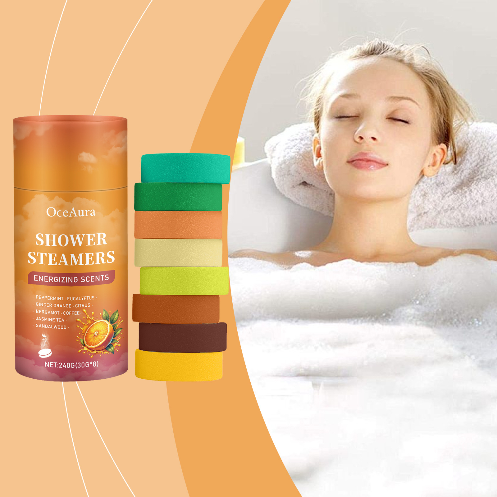 Shower Steamer Tablet - 8 قطع من أقراص الاستحمام العطرية